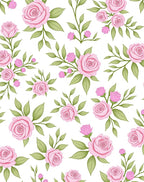 Pink Floral Garden Sprigs Rug