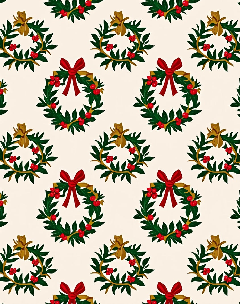 Festive Wreath Holly Berry Bow Rug