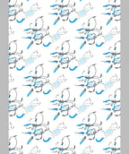 Abstract Blue Ink Sketch Collection Rug