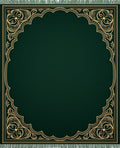 Ornate Gold Green Archway Garden Rug