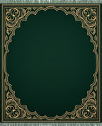 Ornate Gold Green Archway Garden Rug