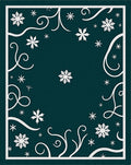 Teal Snowflake Swirl Border Rug