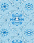 Winter Blue Snowflake Swirl Rug