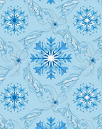 Winter Blue Snowflake Swirl Rug