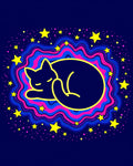 Cosmic Sleeping Cat Starry Night Rug