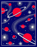 Crimson Space Galaxy Abstract Swirls Rug