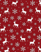 Crimson Reindeer Snowflake Meadow Rug