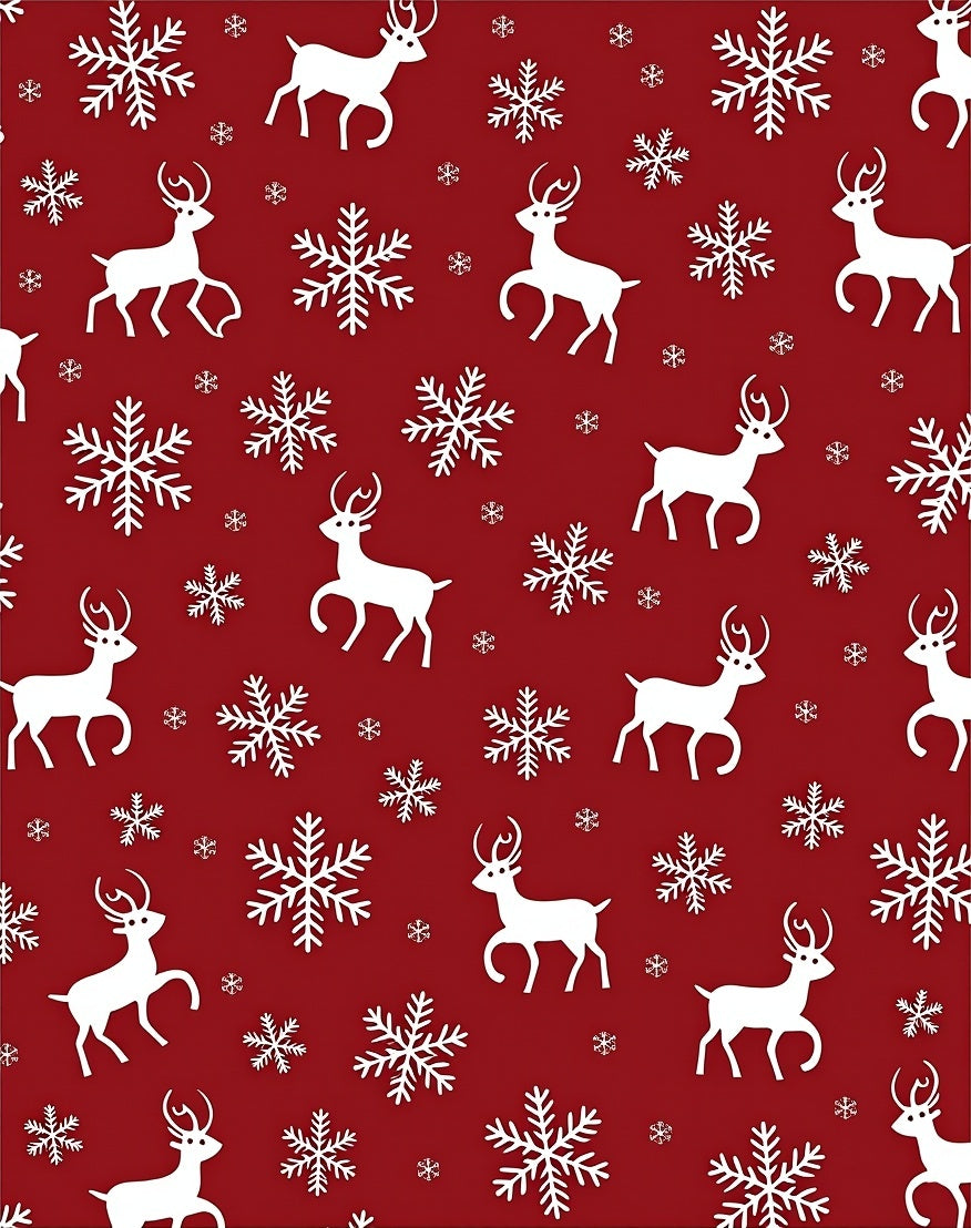 Crimson Reindeer Snowflake Meadow Rug