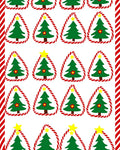 Red Green Christmas Tree Candy Cane Border Rug