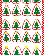 Red Green Christmas Tree Candy Cane Border Rug