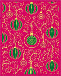 Vibrant Pink Green Ornament Garland Rug