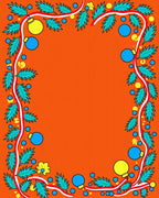 Festive Orange Tree Bauble Garland Rug