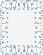 Pale Blue Art Nouveau Floral Frame Rug