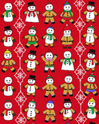 Festive Snowman Character Collage Red Rug