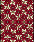 Deep Red Floral Sunburst Arrangement Rug