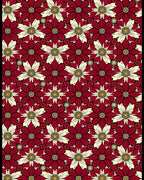 Deep Red Floral Sunburst Arrangement Rug
