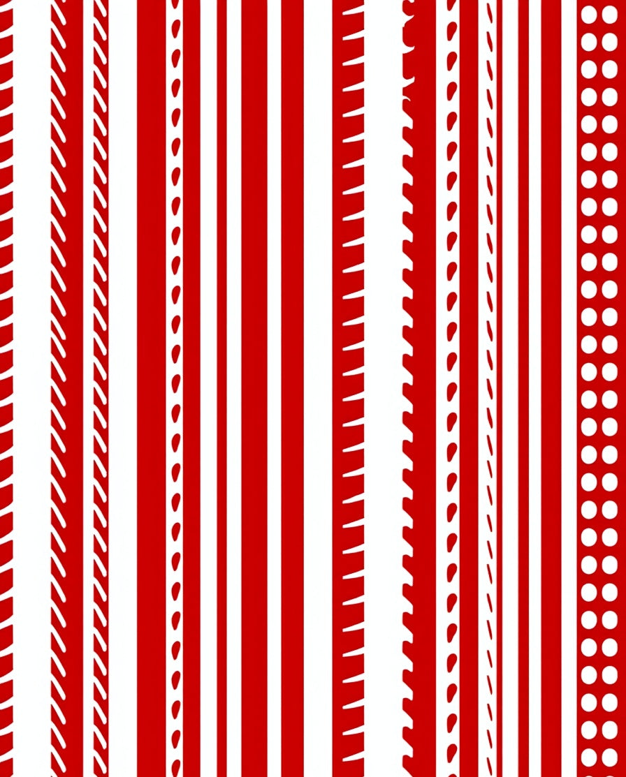 Bold Red White Stripe Medley Rug