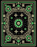 Vibrant Green Floral Scrollwork Rug
