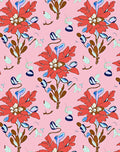 Whimsical Coral Floral Pink Garden Rug