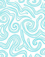 Turquoise Swirl Abstract Flow Rug