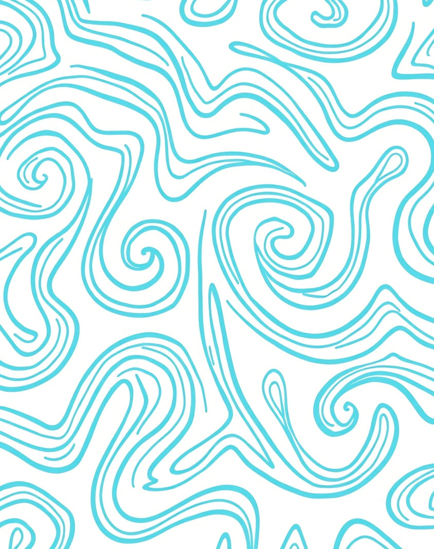 Turquoise Swirl Abstract Flow Rug