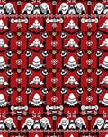 Red Black White Folk Art Snowflakes Rug