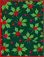 Festive Holly Berry Green Red Sprigs Rug