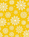 Golden Yellow White Snowflake Medley Rug