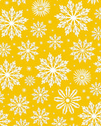 Golden Yellow White Snowflake Medley Rug