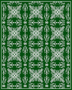 Elegant Emerald White Paisley Floral Rug