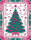 Festive Evergreen Christmas Tree Ornaments Rug