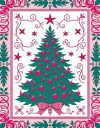 Festive Evergreen Christmas Tree Ornaments Rug