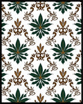 Emerald Forest Scrollwork Damask Rug