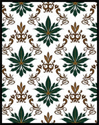 Emerald Forest Scrollwork Damask Rug