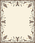 Deep Brown Fern Scroll Frame Accents Rug