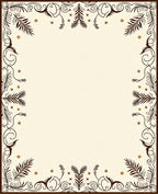 Deep Brown Fern Scroll Frame Accents Rug