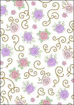 Pastel Roses Swirls Garden Rug