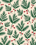 Festive Evergreen Berry Sprigs Rug