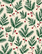 Festive Evergreen Berry Sprigs Rug