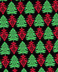 Retro Christmas Tree Repeating Pattern Rug