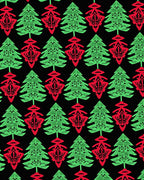 Retro Christmas Tree Repeating Pattern Rug