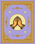 Lilac Praying Hands Golden Frame Rug