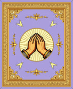 Lilac Praying Hands Golden Frame Rug