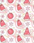 Pink Holiday Ornaments Snowflake Swirl Rug