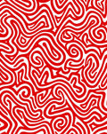 Bold Red Abstract Maze Flow Rug