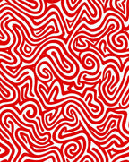 Bold Red Abstract Maze Flow Rug