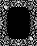 White Floral Snowflake Border Art Rug