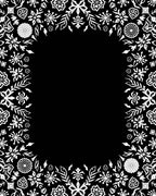White Floral Snowflake Border Art Rug