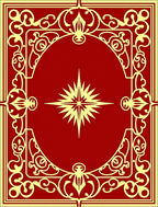 Crimson Golden Starburst Border Rug