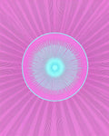Bright Pink Cyan Burst Circle Rug